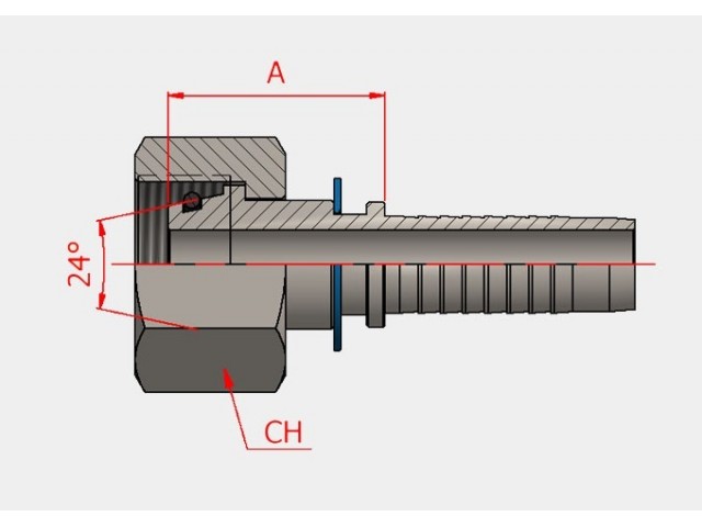 S-31513-25-30 METRİK (24°) DÜZ HORTUM BAŞLIKLARI