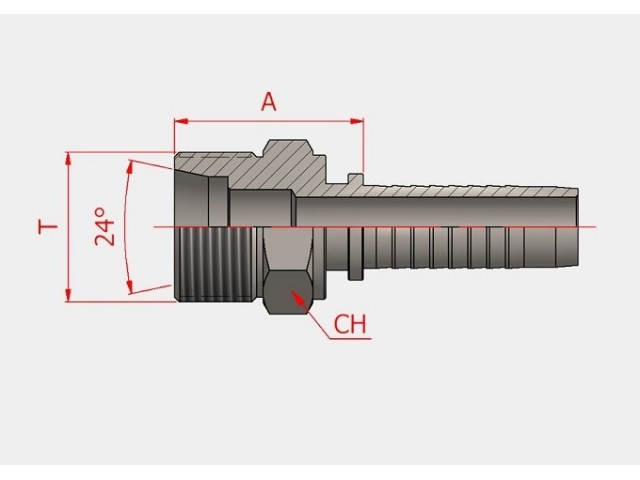 S-21110-8-12S METRİK (24°) ERKEK HORTUM BAŞLIKLARI