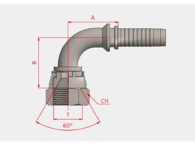 S-34091-08-06 KOMATSU 90° HORTUM BAŞLIKLARI (METRİK İÇE HAVŞA)