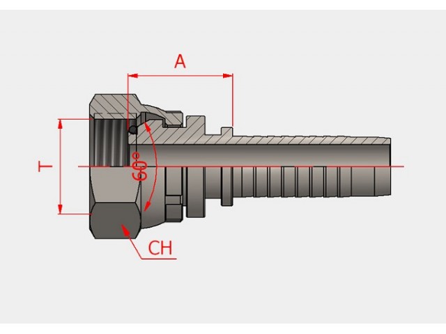 S-30511-06-08 BSP 60° (DIŞA KONİK) DÜZ HORTUM BAŞLIKLARI