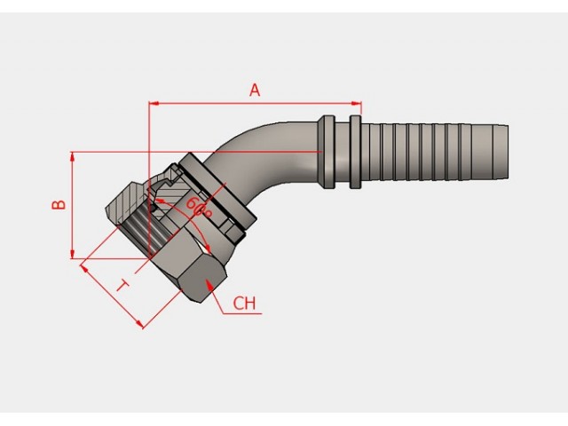 S-30591-12-10 BSP 60° (DIŞA KONİK) 90° HORTUM BAŞLIKLARI