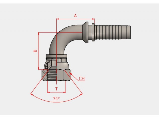 S-32591-20-10 WITHWORTH (J.I.C. 74°) 90° HORTUM BAŞLIKLARI