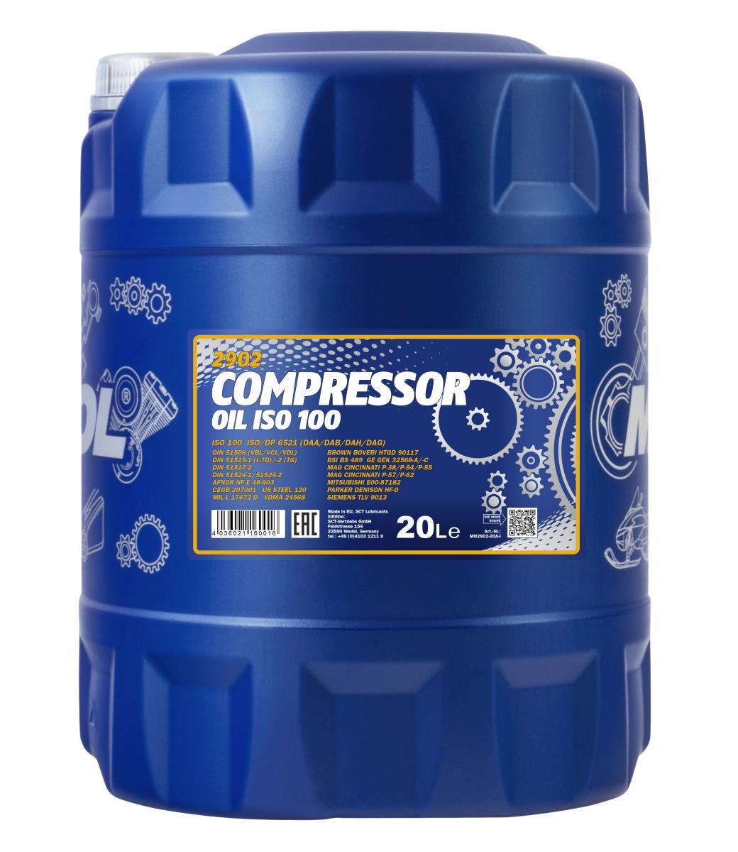 MANNOL 2902 COMPRESSOR OIL ISO 100 KOMPRESÖR YAĞI 20 L