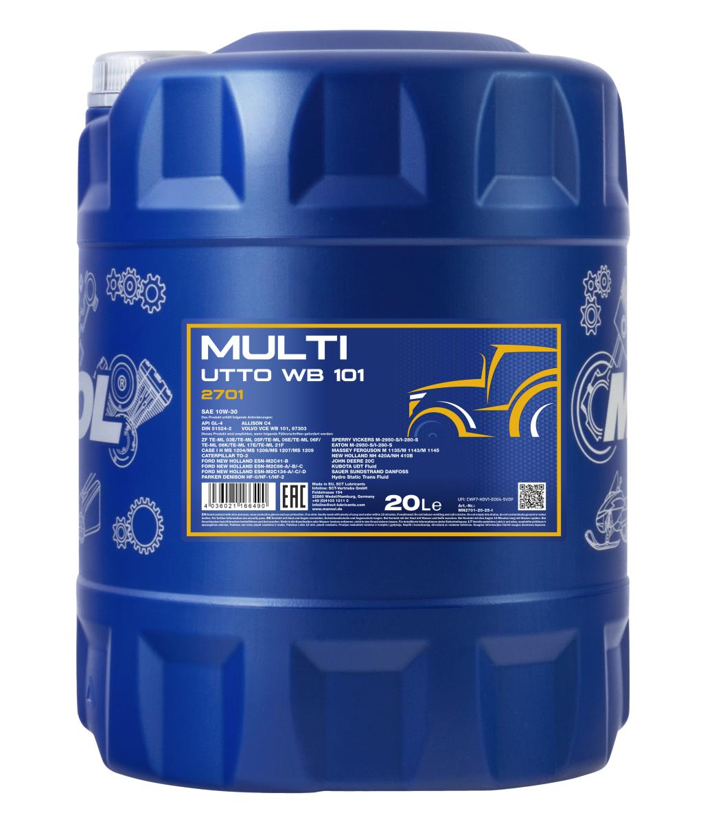 MANNOL 2701 MULTI UTTO WB 101 10W-30 TRAKTÖR VE İŞ MAKİNESİ YAĞI 20 L