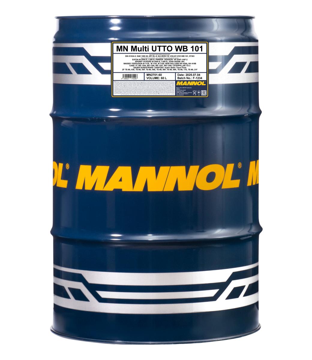 MANNOL 2701 MULTI UTTO WB 101 10W-30 TRAKTÖR VE İŞ MAKİNESİ YAĞI 60 L