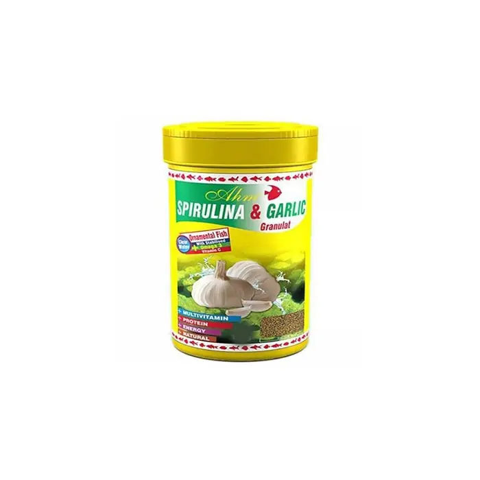 AHM SPİRULİNA SARIMSAKLI GRANÜL BALIK YEMİ 100ML