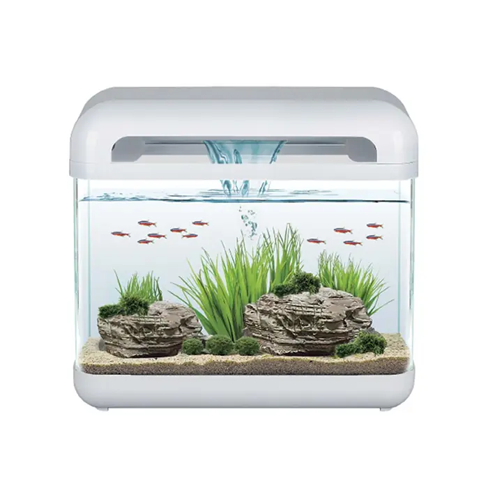 HAQOS ES 400 NANO ŞELALE FİLTRELİ DEKORATİF AKVARYUM 15LT BEYAZ