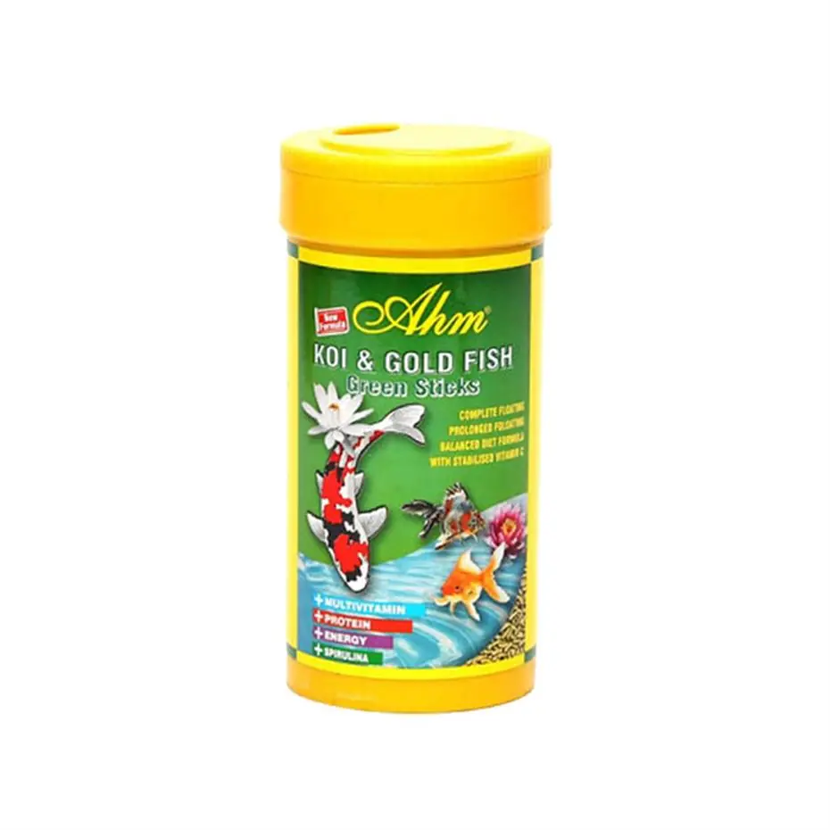 AHM KOİ GOLD FİSH GREEN STİCKS KOİ VE JAPON BALIĞI YEMİ 250ML