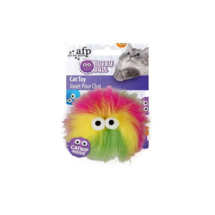 AFP FURRY BALL-FLUFFER CATNİPLİ- SARI KEDİ OYUNCAĞI 9,5X9X5X5 CM