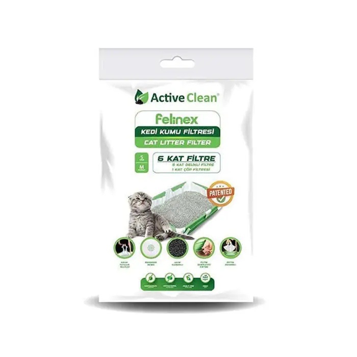 ACTİVE CLEAN FELİNEX KEDİ KUMU FİLTRESİ S/M