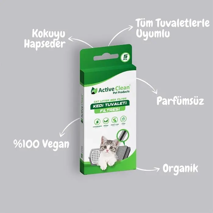 ACTİVE CLEAN KEDİ TUVALETİ FİLTRESİ(5'Lİ)