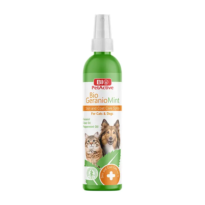 BİO PET ACTİVE GERANİOMİNT KEDİ VE KÖPEK DERİ VE TÜY BAKIM SPRAY 100 ML