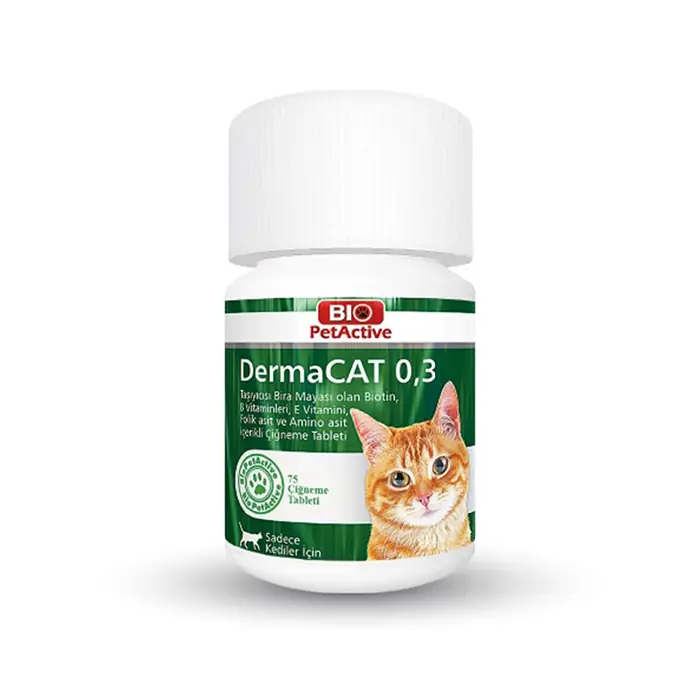 BİO PETACTİVE DERMACAT 0,3 KEDİLER İÇİN BİRA MAYASI TABLETİ