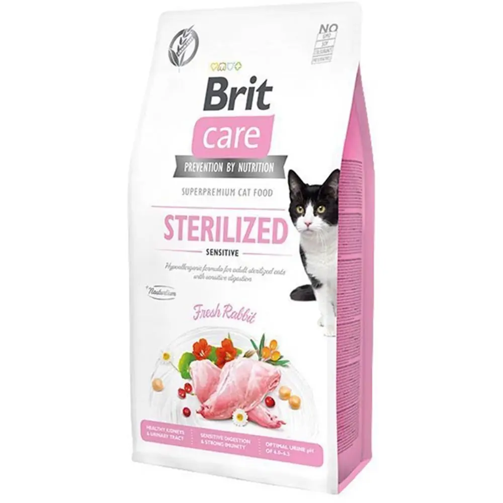 BRİT CARE HYPO-ALLERGENİC SİNDİRİM SİSTEMİ DESTEKLEYİCİ TAHILSIZ KISIRLAŞTIRILMIŞ KEDİ MAMASI 7 KG