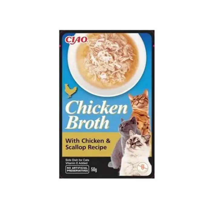 CIAO BROTH TAVUK SULU VE DENİZ TARAKLI KEDİ ÇORBASI 50GR