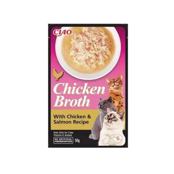 CIAO BROTH TAVUK SULU VE SOMONLU KEDİ ÇORBASI 50GR