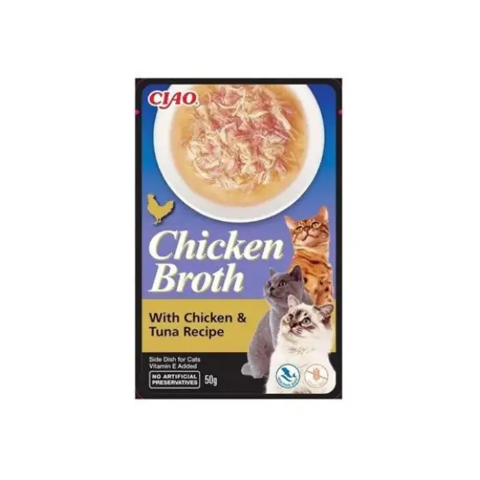 CIAO BROTH TAVUK SULU VE TON BALIKLI KEDİ ÇORBASI 50GR