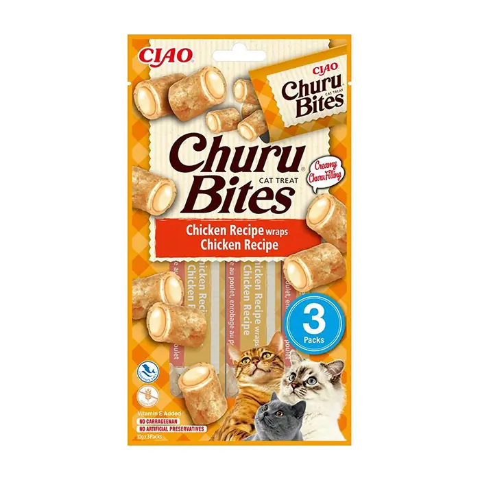 CIAO CHURU BİTES TAVUK SARGILI KEDİ ÖDÜL MAMASI 3X10GR