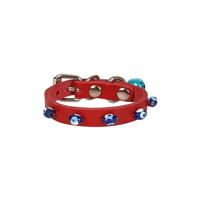 CATTİE BONCUKLU DERİ KEDİ BOYUN TASMASI MEDİUM 1X20-23CM