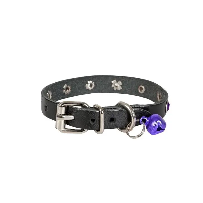CATTİE TAŞLI DERİ KEDİ BOYUN TASMASI XLARGE 1,5X26-31CM