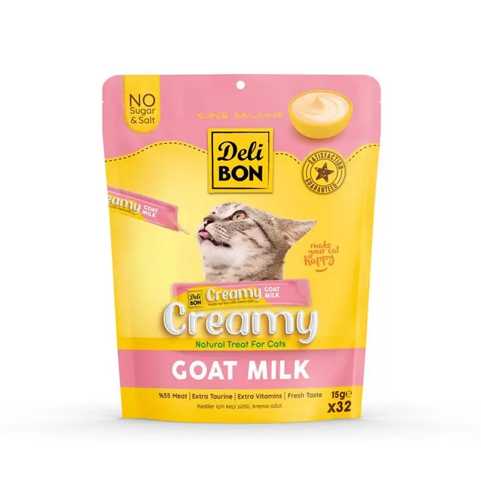 DELİBON CREAMY KEÇİ SÜTLÜ SIVI KEDİ ÖDÜL MAMASI 32X15GR