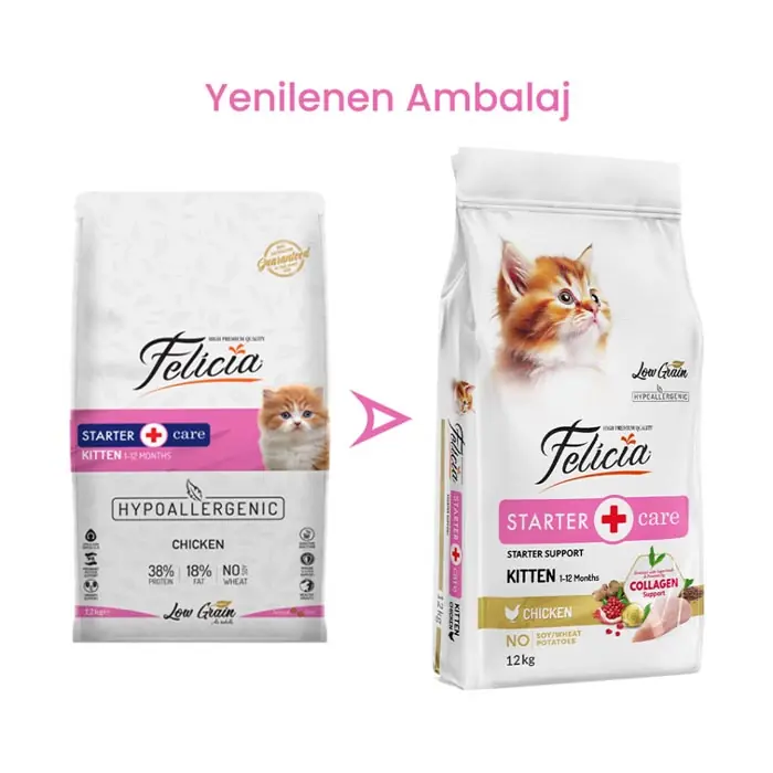 FELİCİA AZ TAHILLI YAVRU TAVUKLU HYPOALLERGENİC KEDİ MAMASI 12 KG
