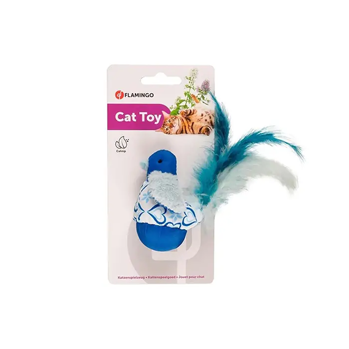 FLAMİNGO TÜYLÜ BUZ KUŞ KEDİ OYUNCAĞI 10CM
