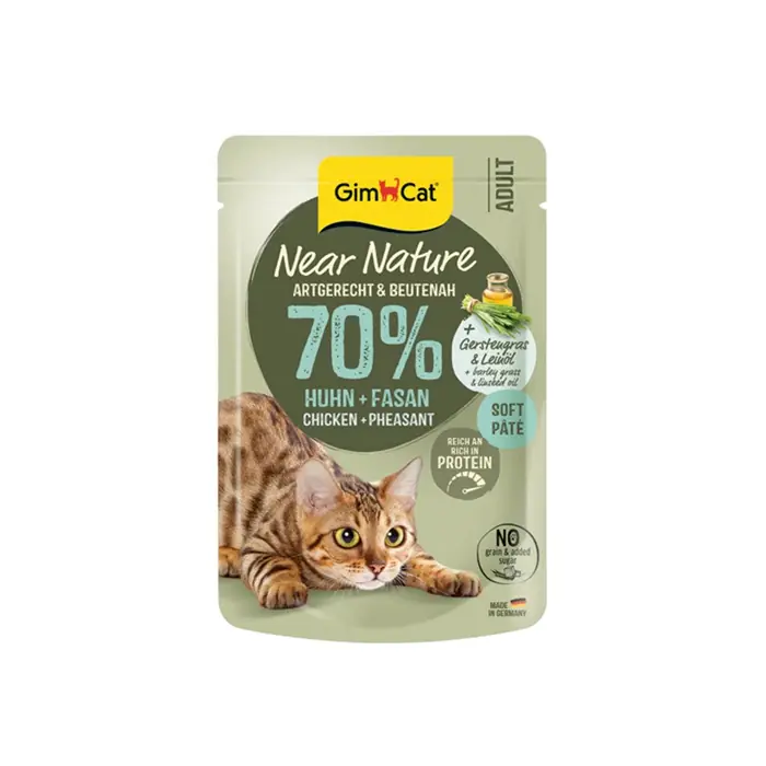 GİMCAT NEAR NATURE EZME TAVUKLU VE SÜLÜN ETLİ YETİŞKİN KEDİ KONSERVESİ 85GR
