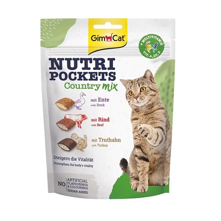 GİMCAT NUTRİPOCKETS KEDİ ÖDÜLÜ COUNTRY MİX 150GR