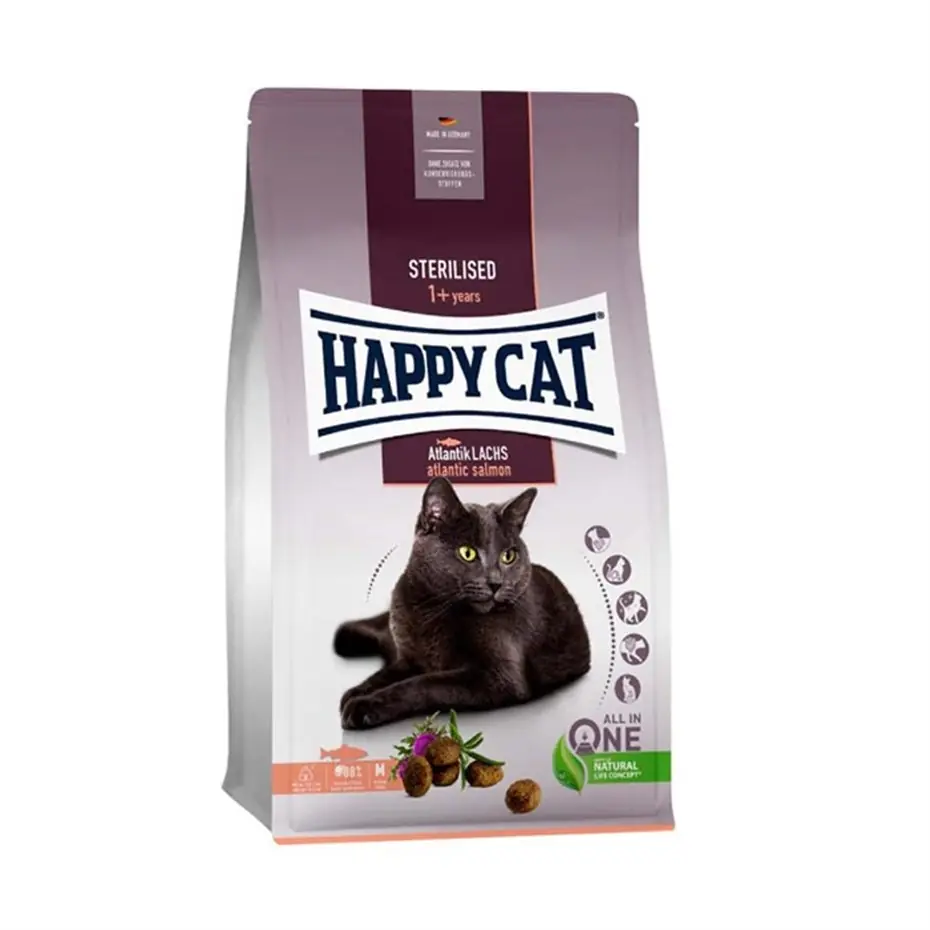 HAPPY CAT STERİLİSED ATLANTİC SOMON KISIRLAŞTIRILMIŞ KEDİ MAMASI 4 KG