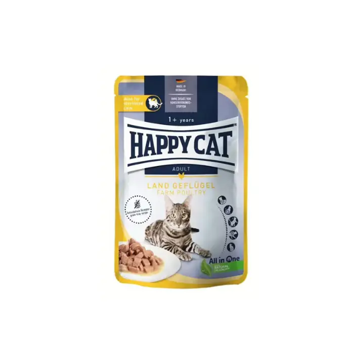 HAPPY CAT TAVUKLU TAHILSIZ POUCH KISIRLAŞTRILMIŞ KEDİ YAŞ MAMASI 85GR