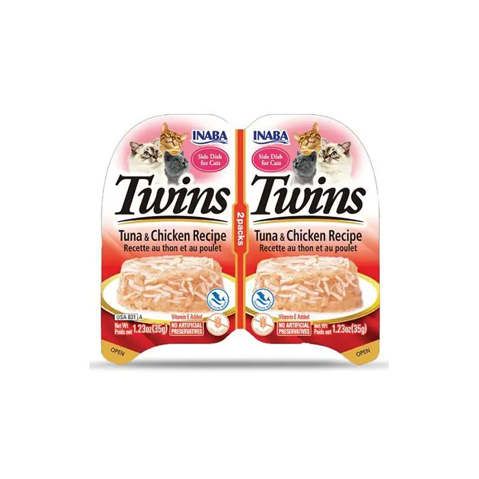 INABA TWİNS JÖLE İÇİNDE TON BALIKLI, SOMONLU VE TAVUKLU KEDİ KONSERVESİ 2X35GR