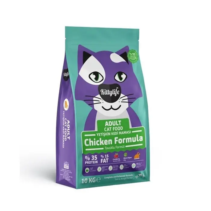 KİTTYLİFE TAVUKLU YETİŞKİN KEDİ MAMASI 10KG