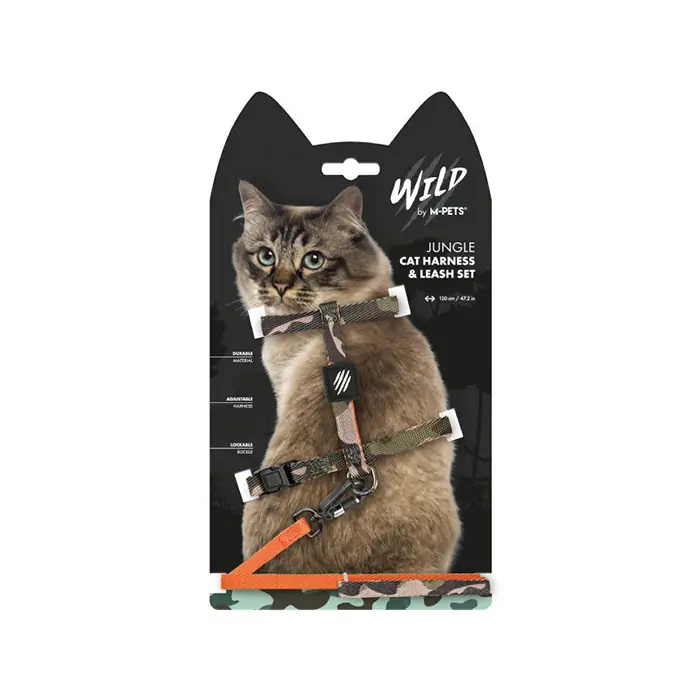 M-PETS WİLD JUNGLE KEDİ GÖĞÜS TASMASI SET