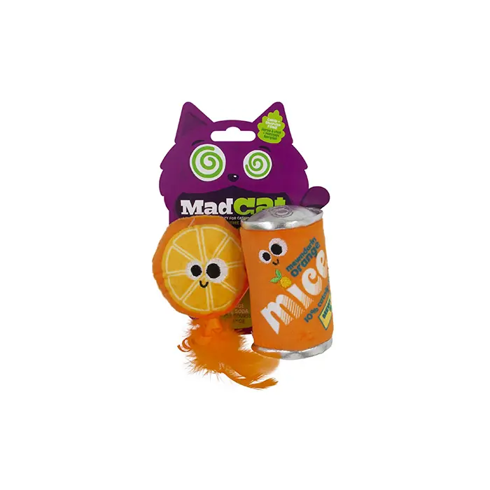 MAD CAT ORANGE MİCE SODA KEDİ OTLU VE MATATABİLİ 2'Lİ KEDİ OYUNCAĞI
