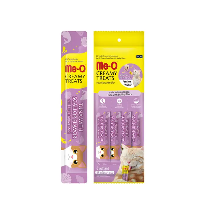 ME-O CREAMY TREATS DENİZ TARAĞI VE TON BALIKLI EK BESİN VE KEDİ ÖDÜLÜ 4X15GR
