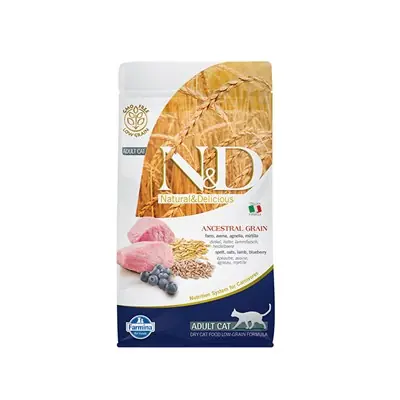 N&D KUZU ETLİ VE YABAN MERSİNLİ DÜŞÜK TAHILLI YETİŞKİN KEDİ MAMASI 1,5KG