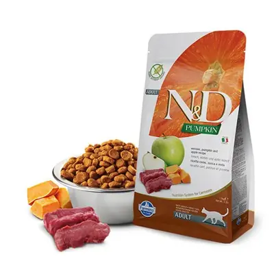 N&D TAHILSIZ GEYİKLİ BAL KABAKLI VE ELMALI KEDİ MAMASI 5 KG