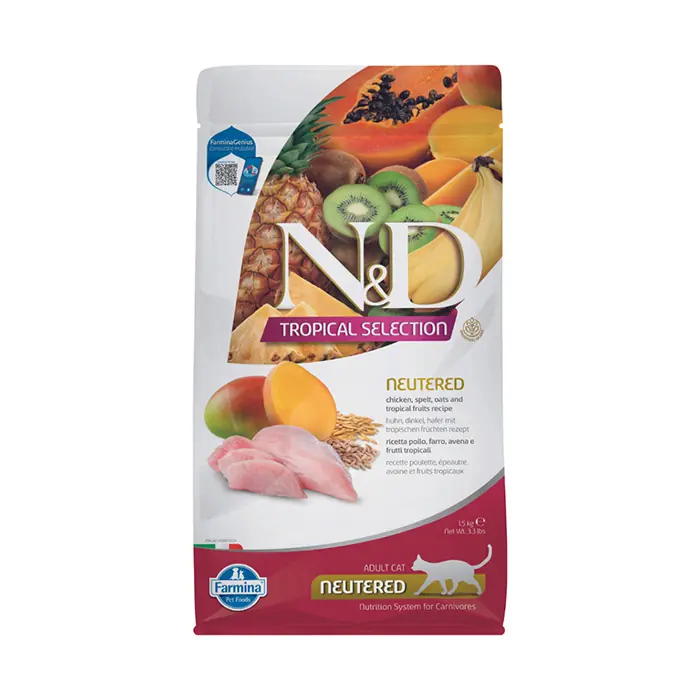 N&D TROPİCAL TAVUKLU KISIR KEDİ MAMASI 1,5 KG