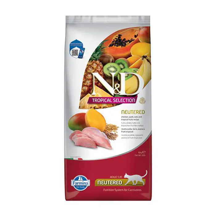 N&D TROPİCAL TAVUKLU KISIRLAŞTIRILMIŞ KEDİ MAMASI 10 KG