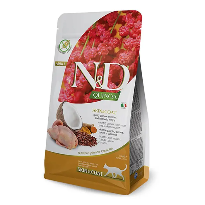ND KİNOA SKİN COAT BILDIRCIN ETLİ YETİŞKİN KEDİ MAMASI 5 KG