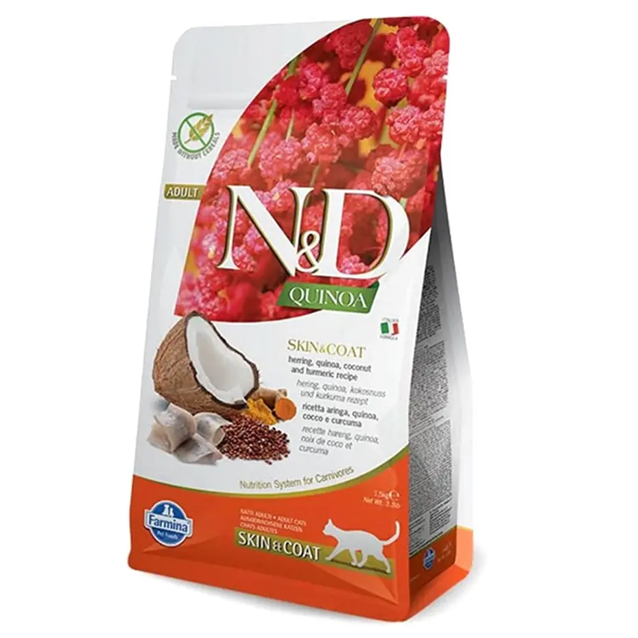 ND KİNOA SKİN COAT RİNGA BALIKLI YETİŞKİN KEDİ MAMASI 5 KG