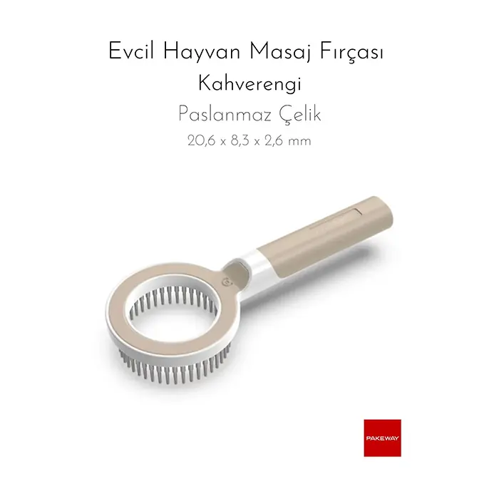 PAKEWAY O+ SERİSİ BÜYÜTEÇ TARAMA VE MASAJ FIRÇASI KAHVERENGİ
