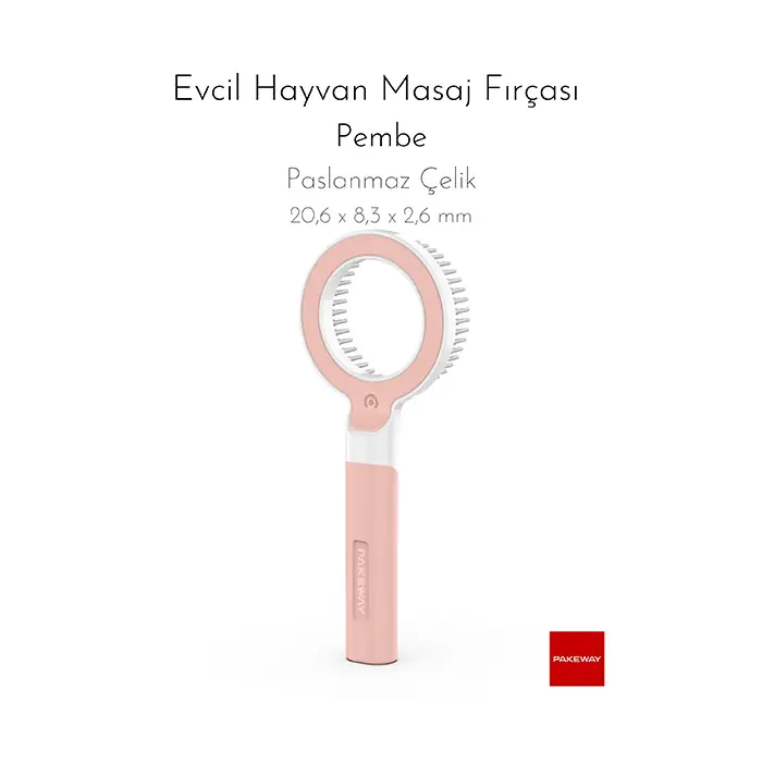 PAKEWAY O+ SERİSİ BÜYÜTEÇ TARAMA VE MASAJ FIRÇASI PEMBE