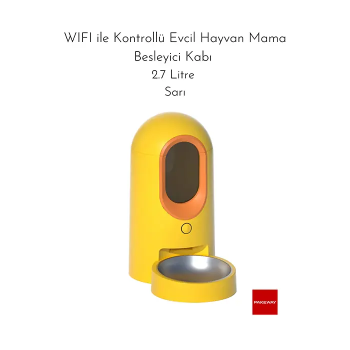 PAKEWAY Wİ-Fİ KONTROLLÜ ZAMAN AYARLI MAMA KABI 2,7 LİTRE SARI