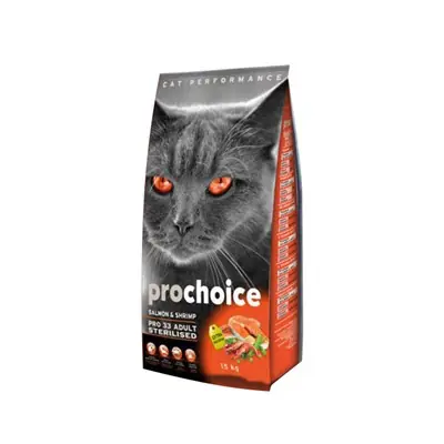 PROCHOİCE KISIRLAŞTIRILMIŞ SOMON KARİDESLİ YETİŞKİN KEDİ MAMASI 15 KG
