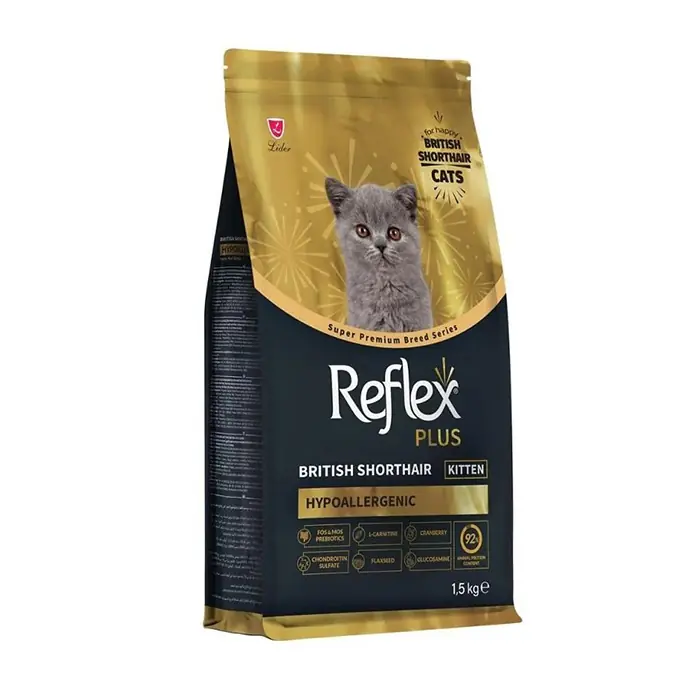 REFLEX PLUS HYPOALLERGENİC KİTTEN BRİTİSH SHORTHAİR ÖZEL IRK YAVRU KEDİ MAMASI 1,5 KG