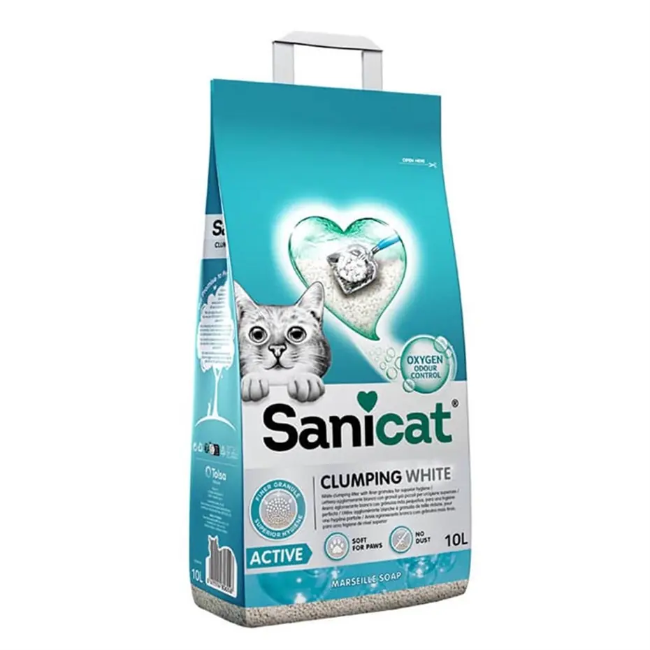 SANİCAT ACTİVE MARSİLYA SABUNU KOKULU TOPAKLANAN KEDİ KUMU 10 LİTRE
