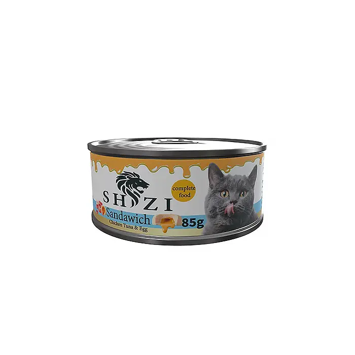 SHİZİ TAVUK ETLİ TON BALIKLI VE YUMURTALI EZME KEDİ KONSERVESİ 85GR