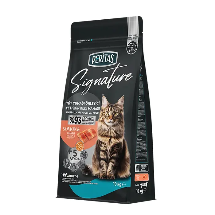 SİGNATURE SOMONLU TÜY YUMAĞI ÖNLEYİCİ YETİŞKİN KEDİ MAMASI 10 KG